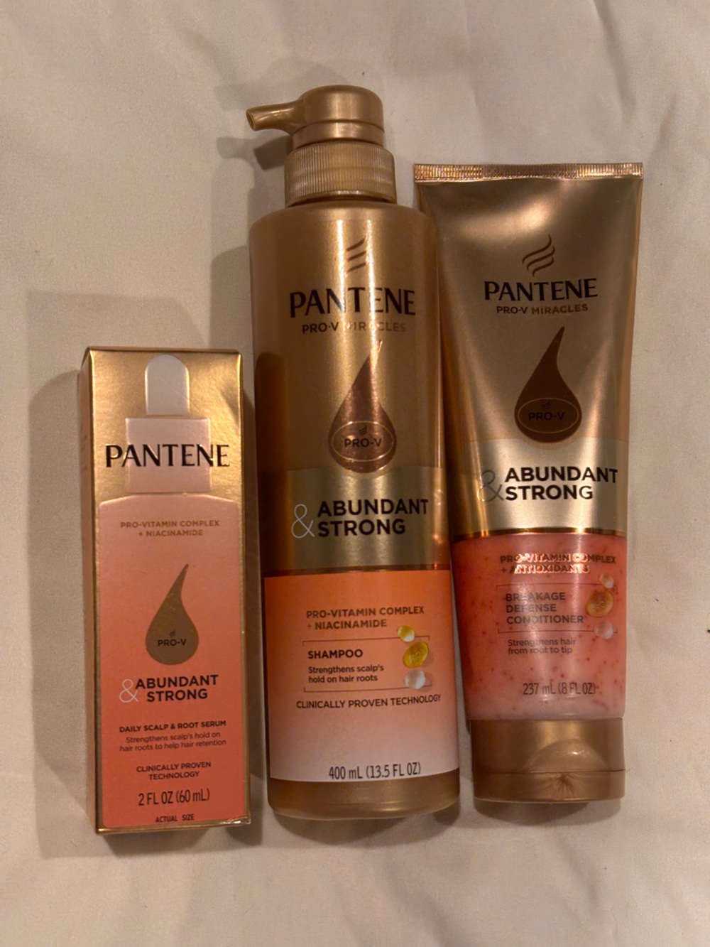 Pantene Pro-V Miracles Abundant & Strong Shampoo Conditioner Serum 3PC Set
